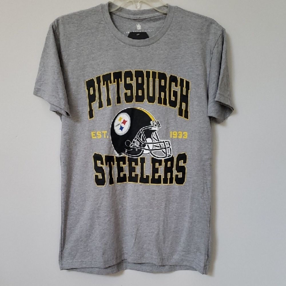 NFL Pittsburgh Steelers Junk Food Clothing Mens S Gray Tee NWT Football Basic